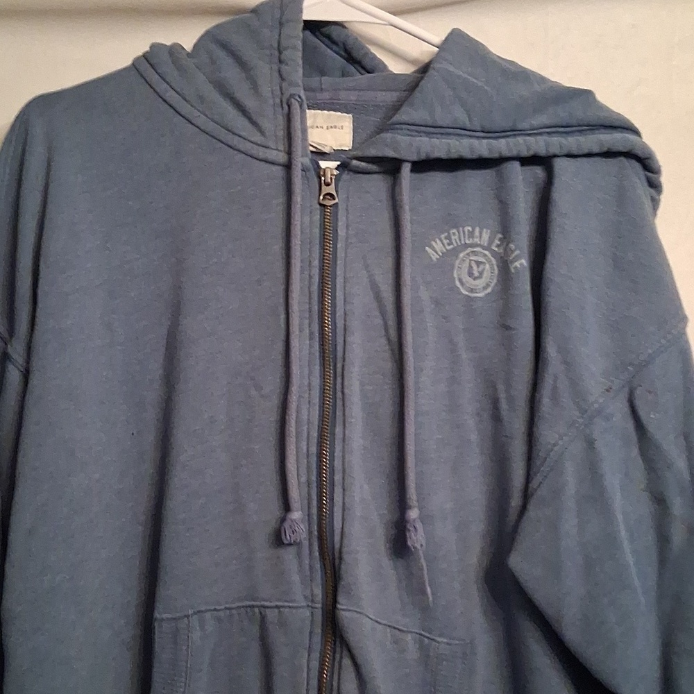 American Eagle Zip Up Hooded Sweatshirt Size Small - Picture 2 of 10